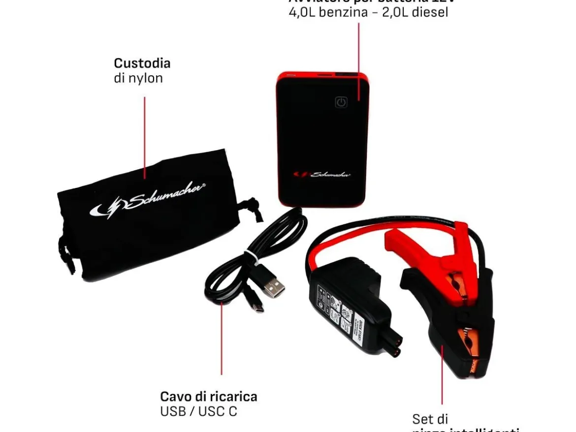 AVVIATORE DI EMERGENZA + POWERBANK LITHIUM BOOSTER SL471 12V 600A SCHUMACHER