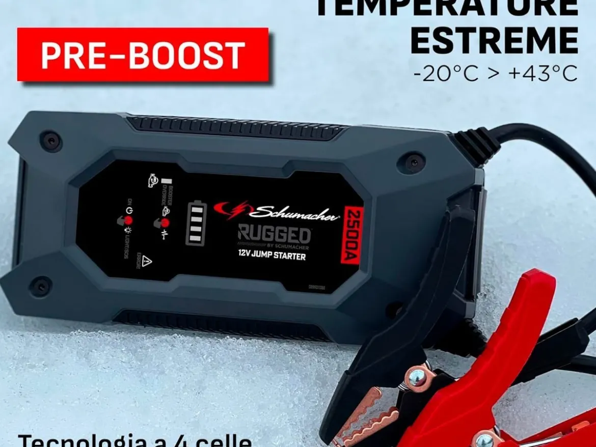 AVVIATORE DI EMERGENZA RUGGED BOOSTER SBX464 12V 2500A SCHUMACHER