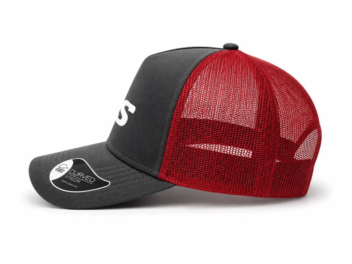 CAPPELLINO CON VISIERA ORIGINALE WRS GRIGIO ROSSO