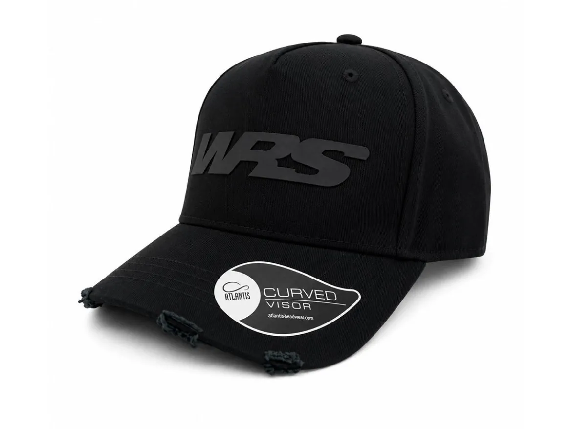 CAPPELLINO CON VISIERA ORIGINALE WRS NERO EFFETTO STRAPPATO
