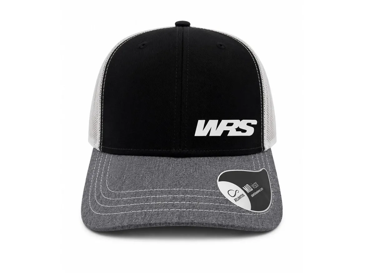 CAPPELLINO CON VISIERA ORIGINALE WRS GRIGIO MELANGE NERO E BIANCO