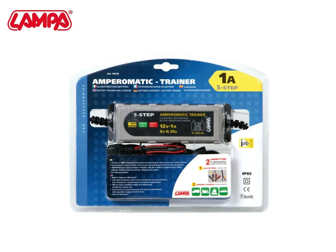 CARICABATTERIA INTELLIGENTE AMPEROMATIC DIGIT LAMPA 6/12V 6 STEP