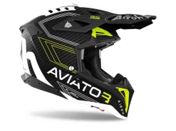 CASCO AIROH OFF ROAD AVIATOR 3 CARBONIO PRIMAL YELLOW MATT