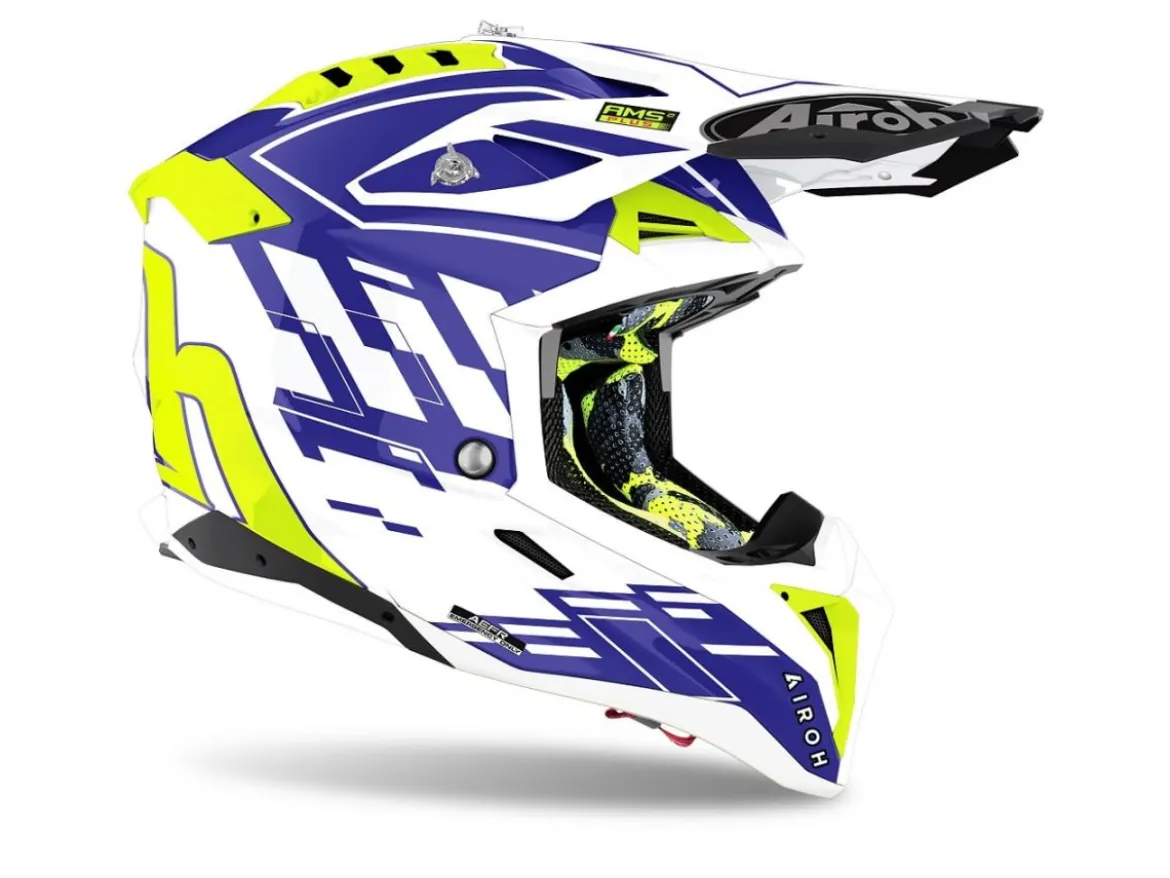 CASCO AIROH OFF ROAD AVIATOR 3 RAMPAGE BLUE GLOSS