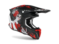 CASCO AIROH OFF ROAD TWIST 2.0 HELL NERO ROSSO OPACO