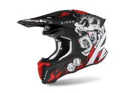 CASCO AIROH OFF ROAD TWIST 2.0 HELL NERO ROSSO OPACO