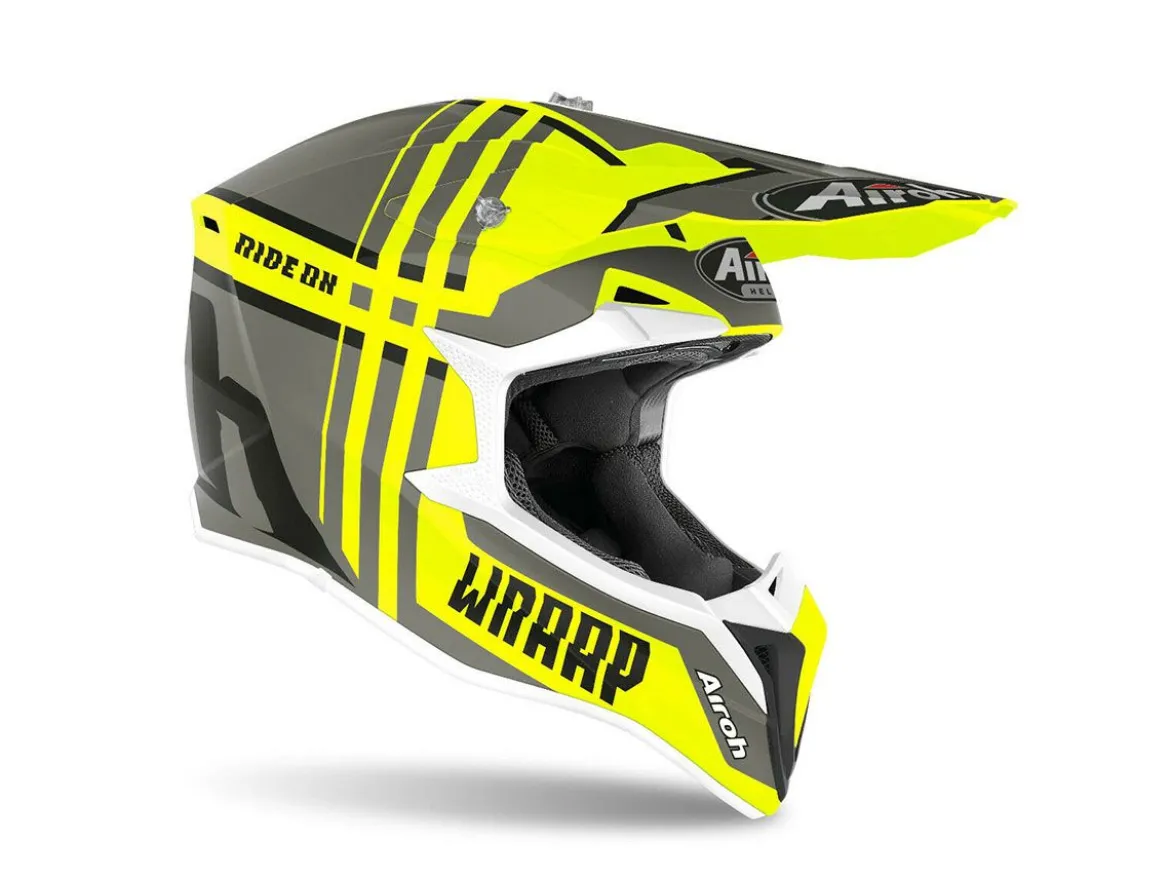 CASCO AIROH OFF ROAD WRAAP BROKEN YELLOW MATT