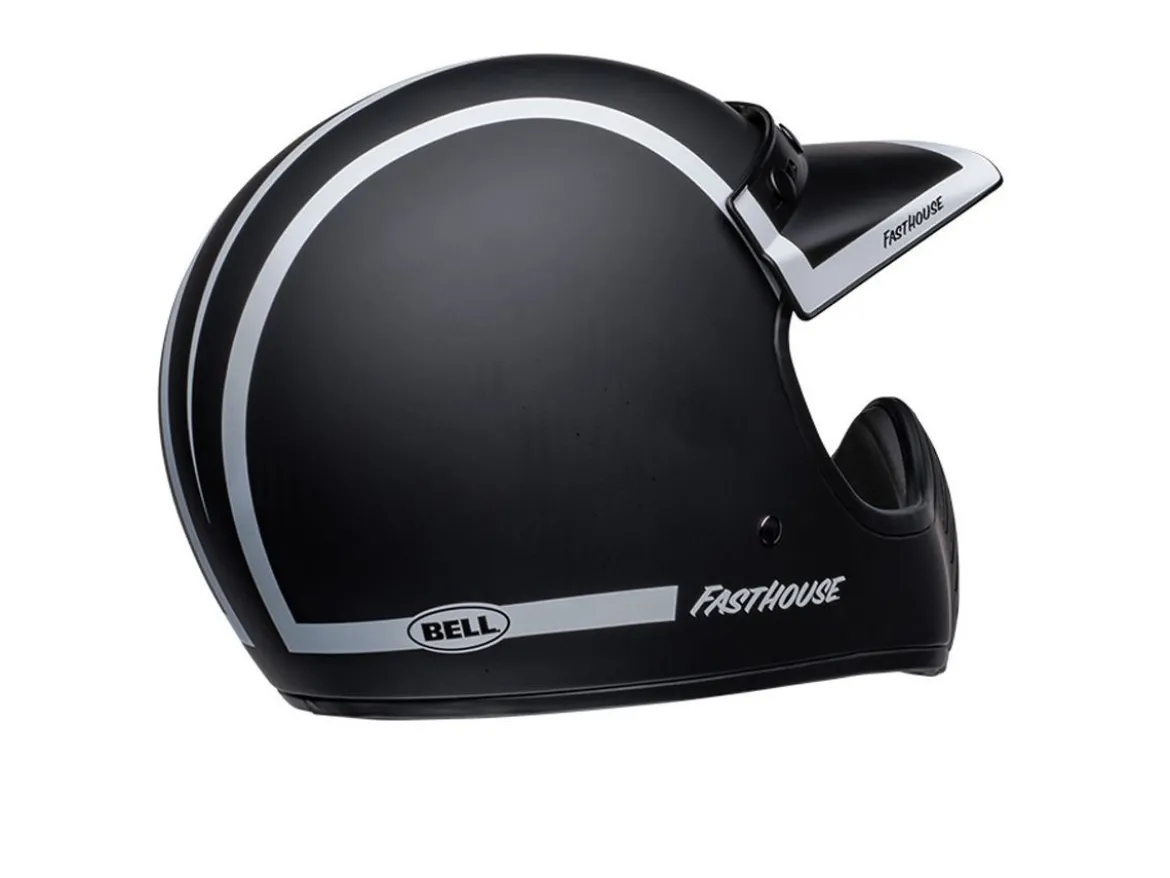 CASCO BELL MOTO-3 FASTHOUSE OLD ROAD NERO/BIANCO OPACO/LUCIDO