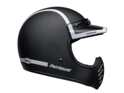 CASCO BELL MOTO-3 FASTHOUSE OLD ROAD NERO/BIANCO OPACO/LUCIDO