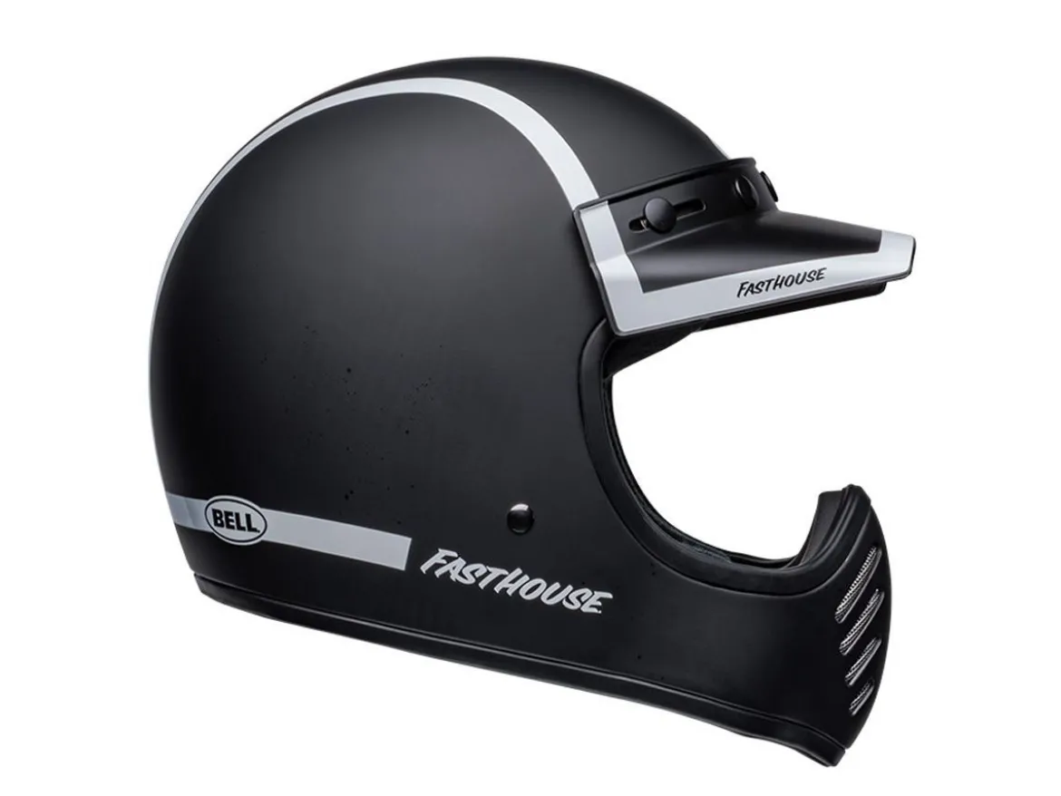 CASCO BELL MOTO-3 FASTHOUSE OLD ROAD NERO/BIANCO OPACO/LUCIDO