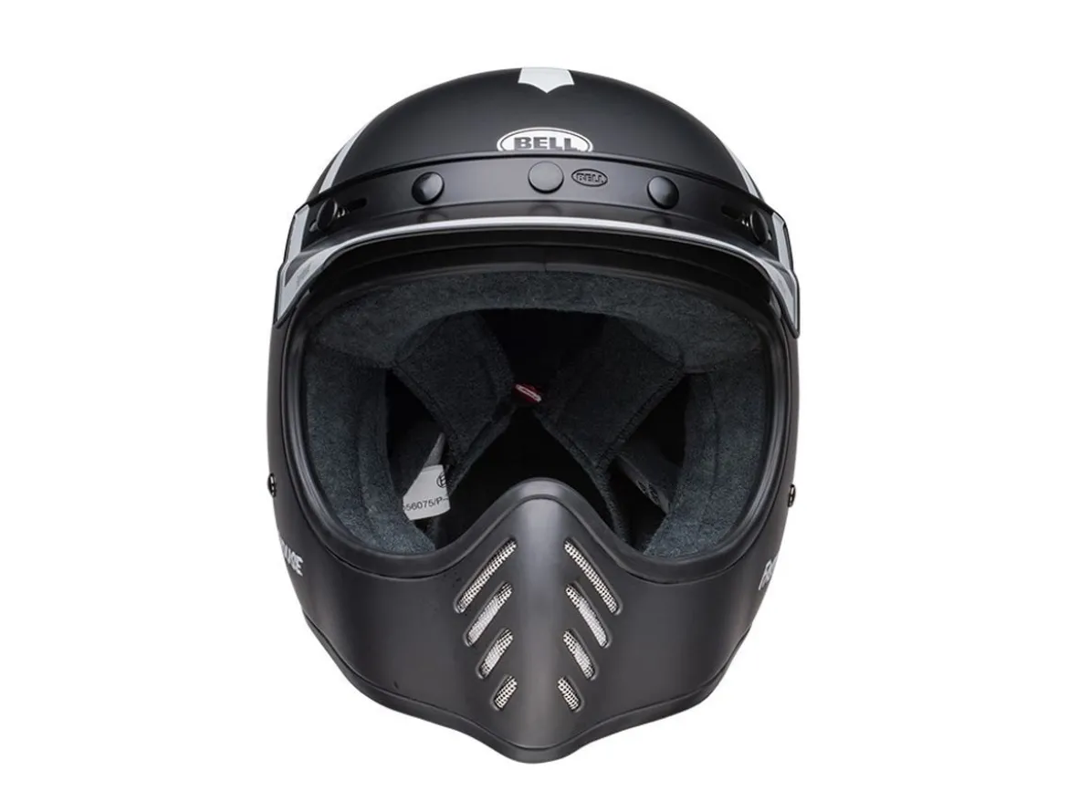 CASCO BELL MOTO-3 FASTHOUSE OLD ROAD NERO/BIANCO OPACO/LUCIDO