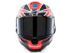 CASCO INTEGRALE ALPINESTARS SUPERTECH R10 MILLER LIMITED EDITION NERO CARBON-ROSSO FLUO-BLU SCURO OPACO