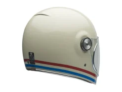 CASCO INTEGRALE BELL BULLITT STRIPES BIANCO ROSSO BLU LUCIDO