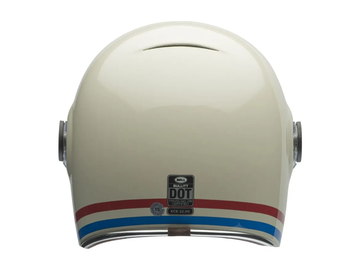 CASCO INTEGRALE BELL BULLITT STRIPES BIANCO ROSSO BLU LUCIDO