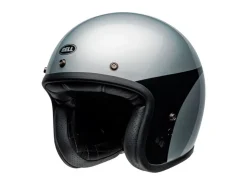 CASCO JET BELL CUSTOM 500 2024 CHASSIS ARGENTO/NERO LUCIDO ECE 06