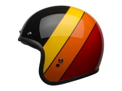 CASCO JET BELL CUSTOM 500 RIFF NERO GIALLO ARANCIONE ROSSO LUCIDO
