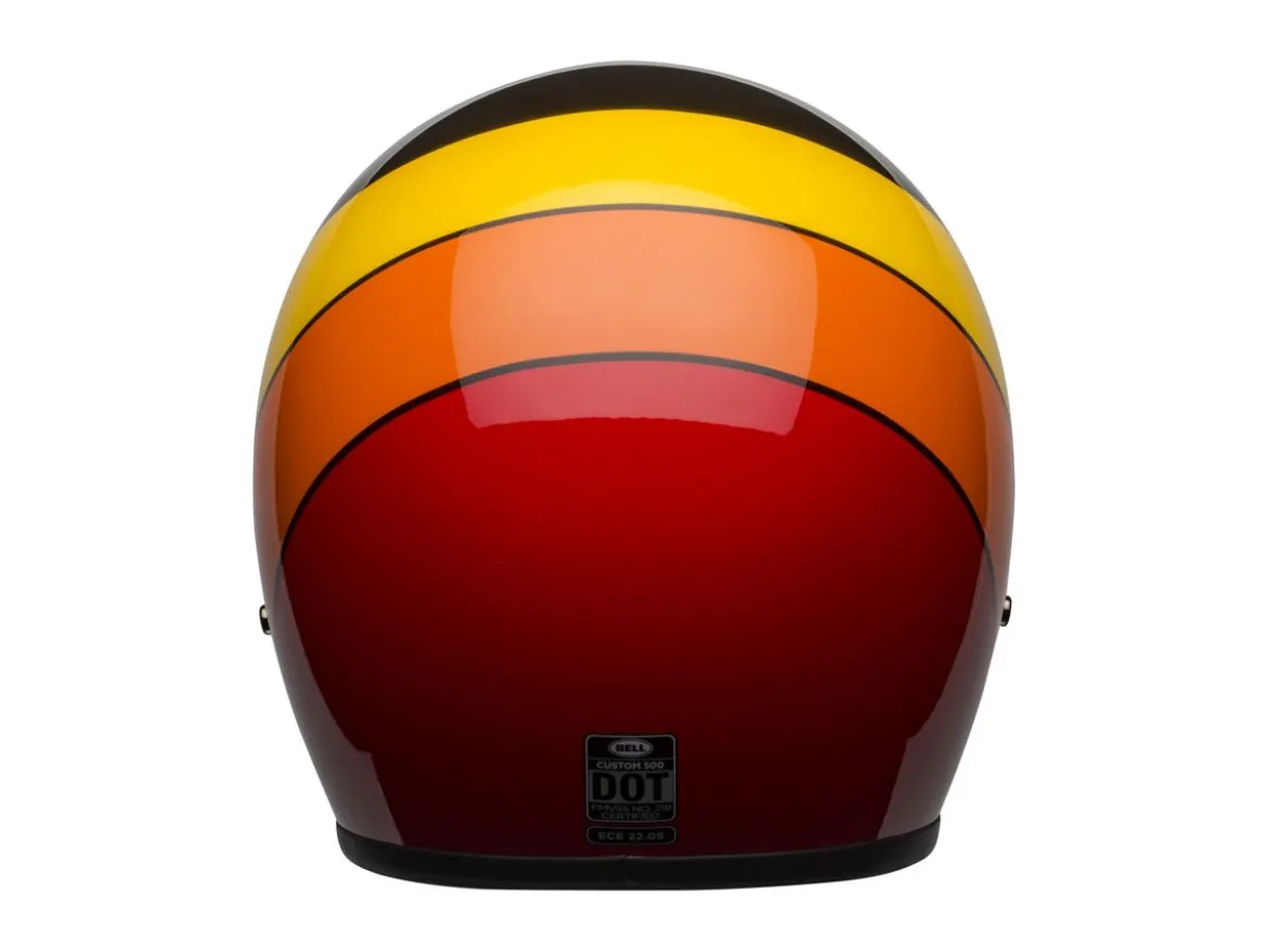 CASCO JET BELL CUSTOM 500 RIFF NERO GIALLO ARANCIONE ROSSO LUCIDO