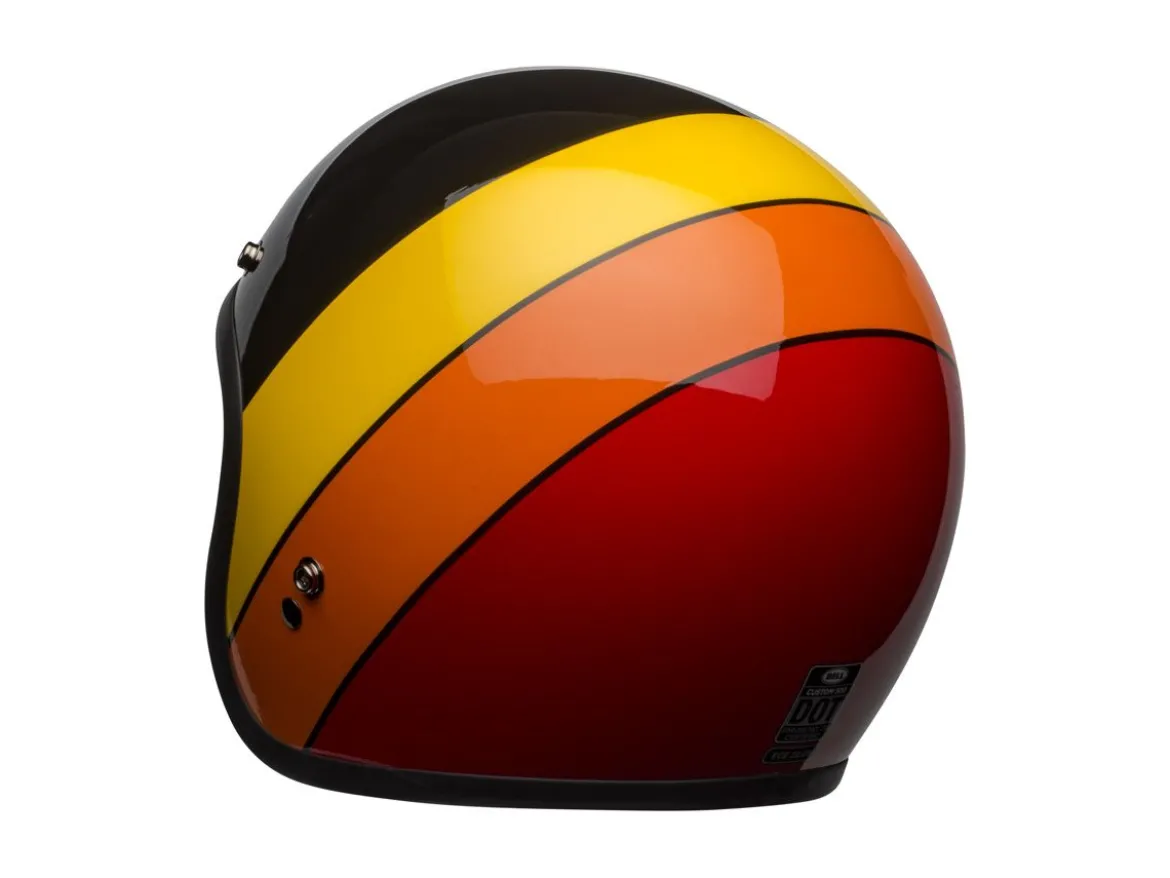 CASCO JET BELL CUSTOM 500 RIFF NERO GIALLO ARANCIONE ROSSO LUCIDO