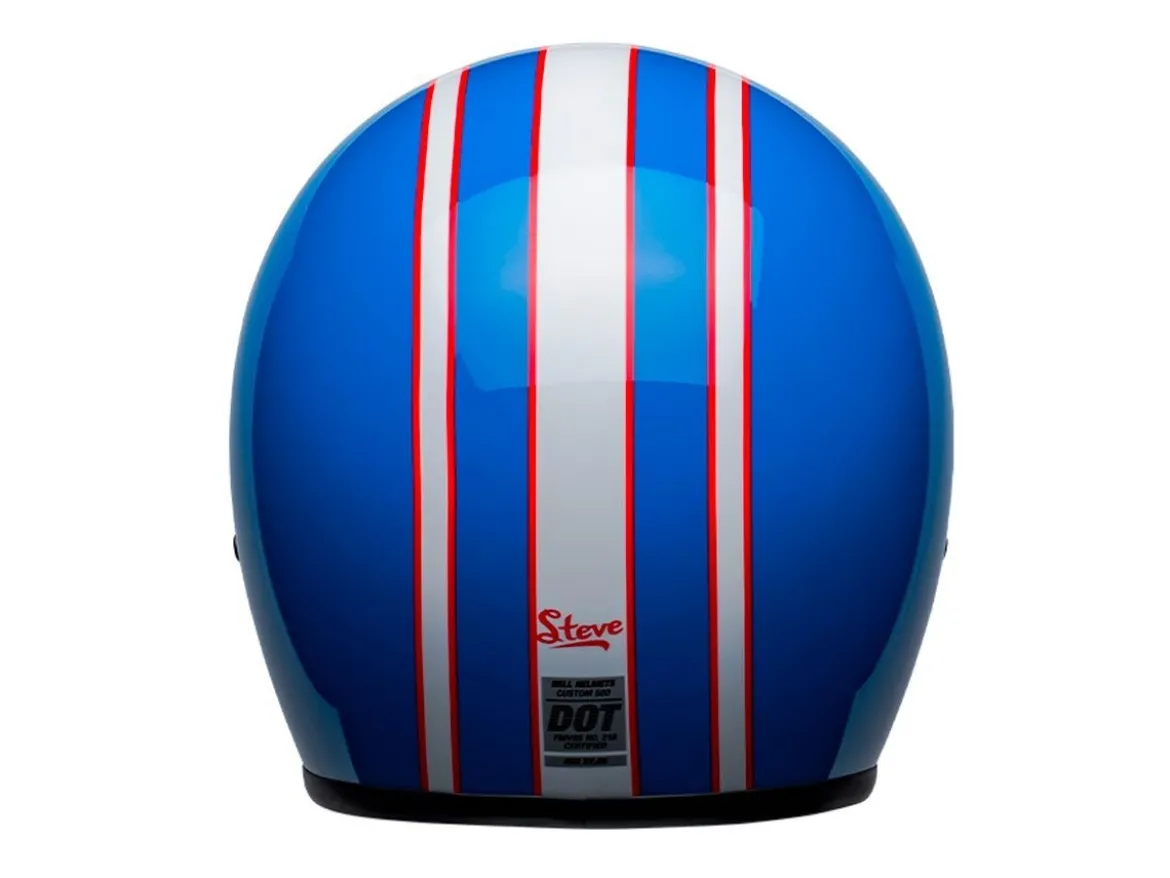 CASCO JET BELL CUSTOM 500 SIX DAY STEVE MCQUEEN BLU / BIANCO