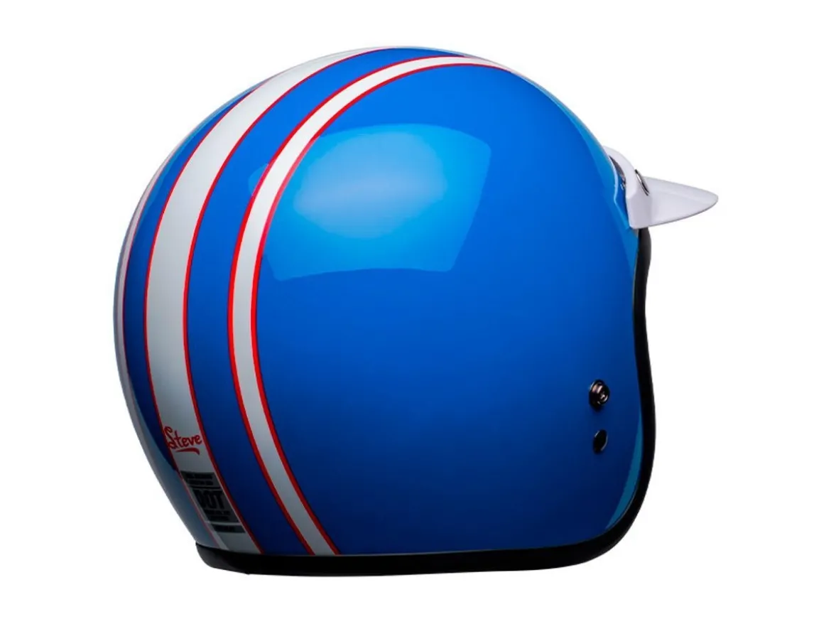 CASCO JET BELL CUSTOM 500 SIX DAY STEVE MCQUEEN BLU / BIANCO