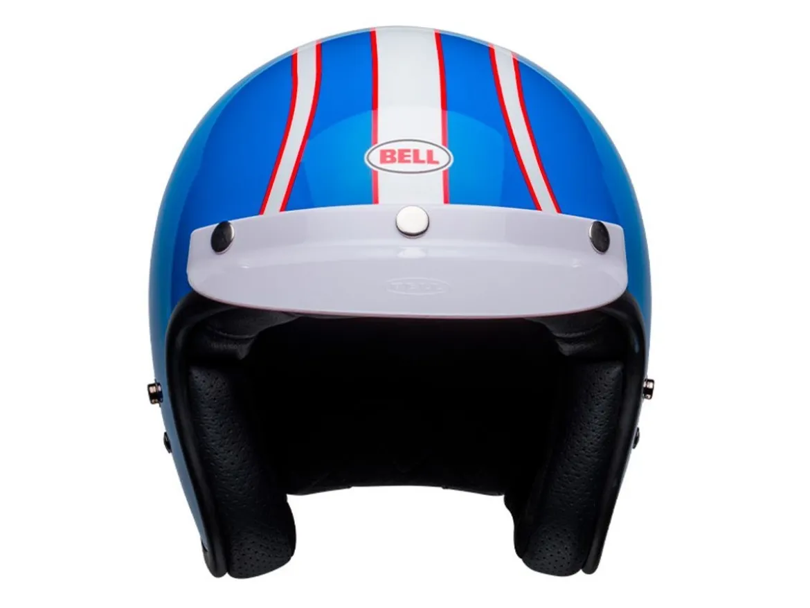 CASCO JET BELL CUSTOM 500 SIX DAY STEVE MCQUEEN BLU / BIANCO