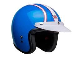 CASCO JET BELL CUSTOM 500 SIX DAY STEVE MCQUEEN BLU / BIANCO