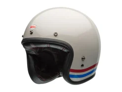 CASCO JET BELL CUSTOM 500 STRIPES BIANCO PERLATO ECE 06