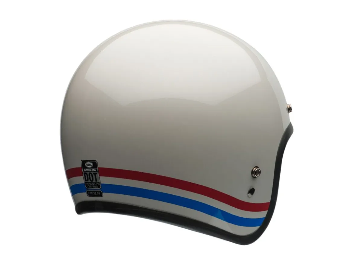 CASCO JET BELL CUSTOM 500 STRIPES BIANCO PERLATO ECE 06