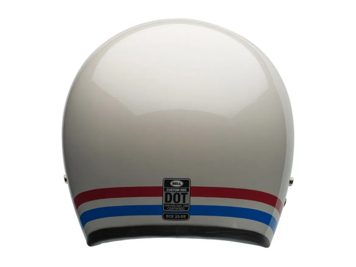 CASCO JET BELL CUSTOM 500 STRIPES BIANCO PERLATO ECE 06
