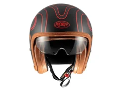 CASCO JET PREMIER VINTAGE PLATINUM EDIZIONE CARBON FR RED CHROMED ECE 22-06