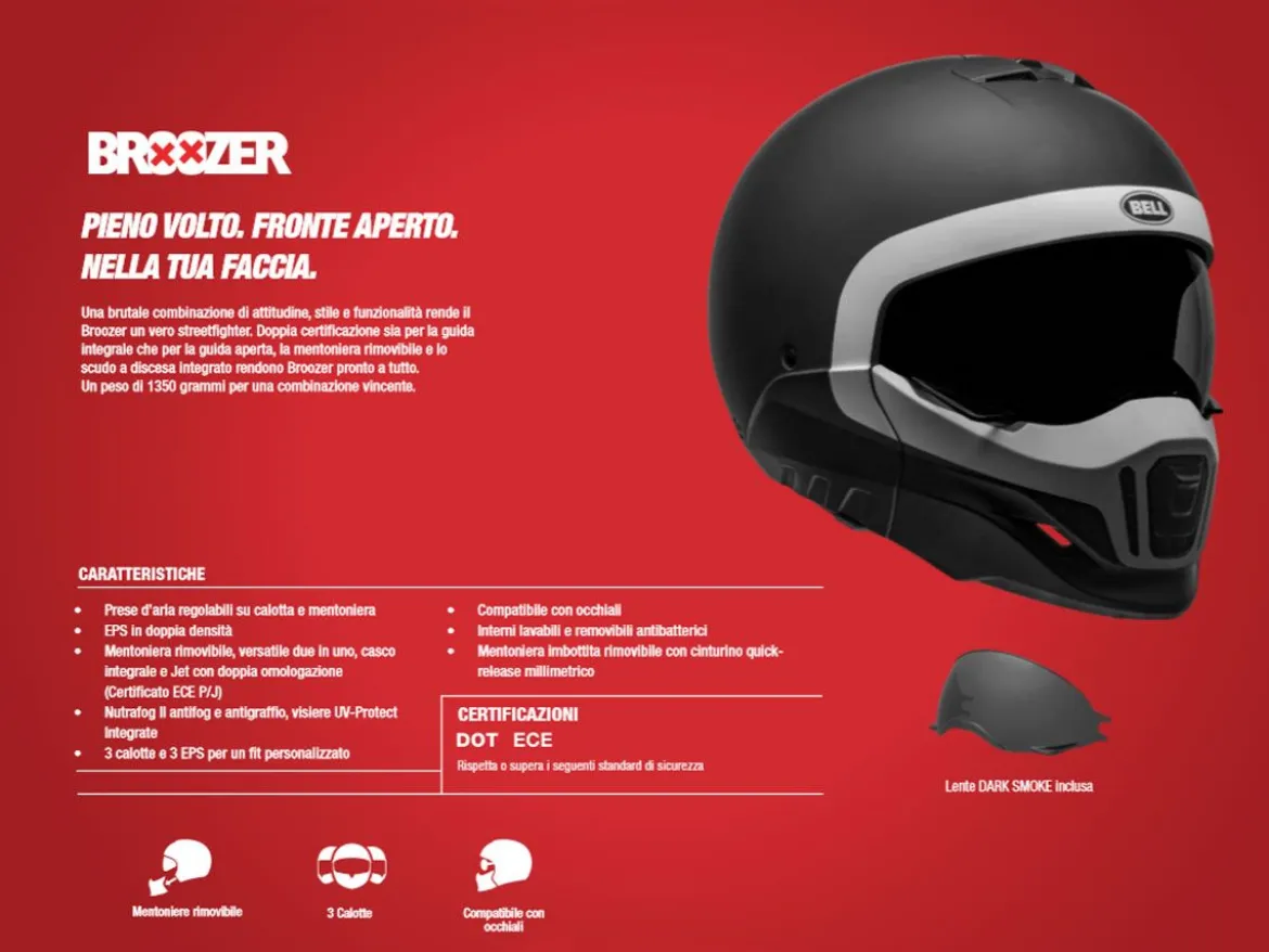 CASCO MODULARE BELL BROOZER 2024 NERO LUCIDO ECE 06