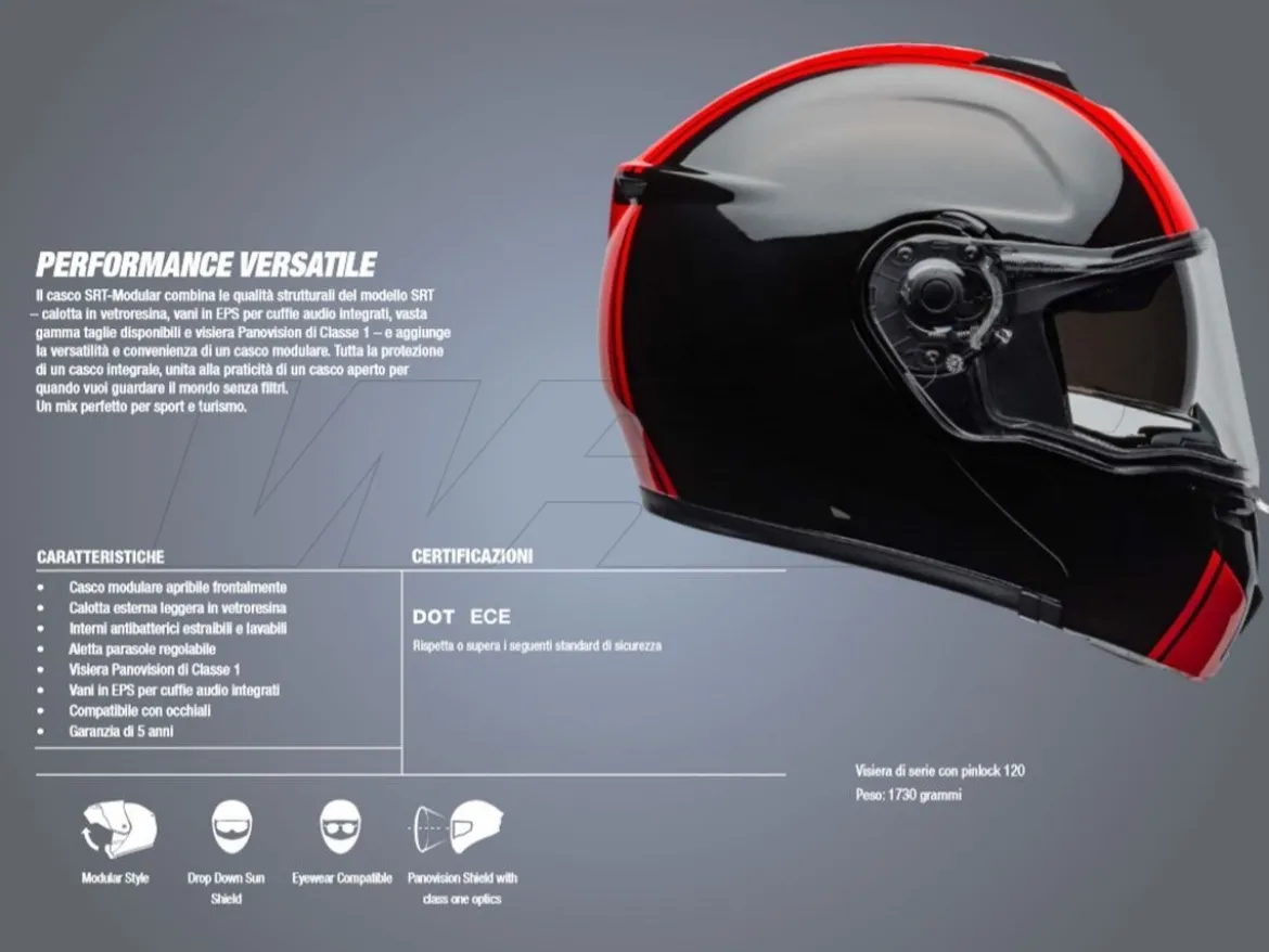 CASCO MODULARE BELL SRT MODULAR NERO OPACO