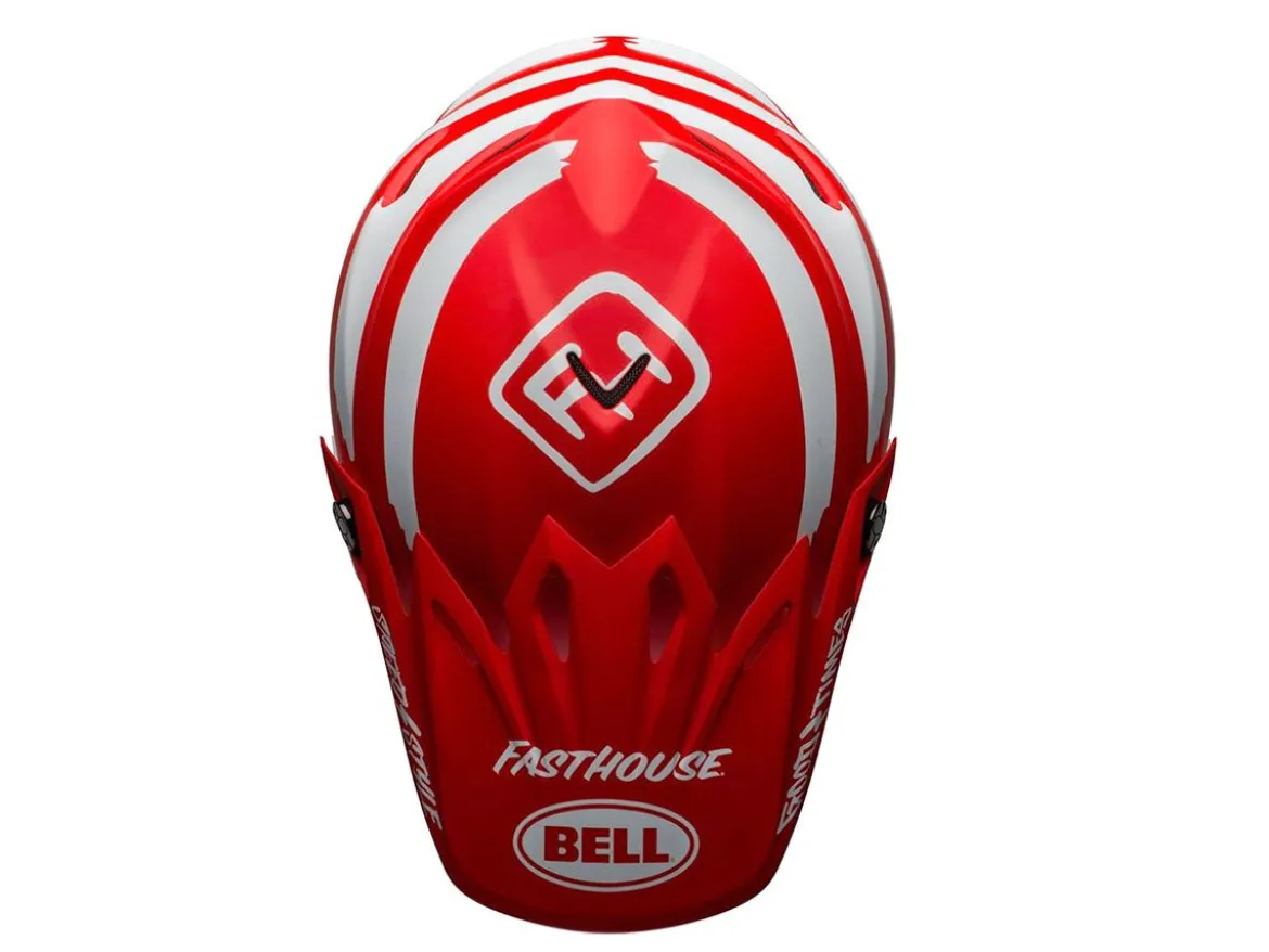 CASCO OFF ROAD BELL MOTO-9 MIPS FASTHOUSE SIGNIA ROSSO E BIANCO