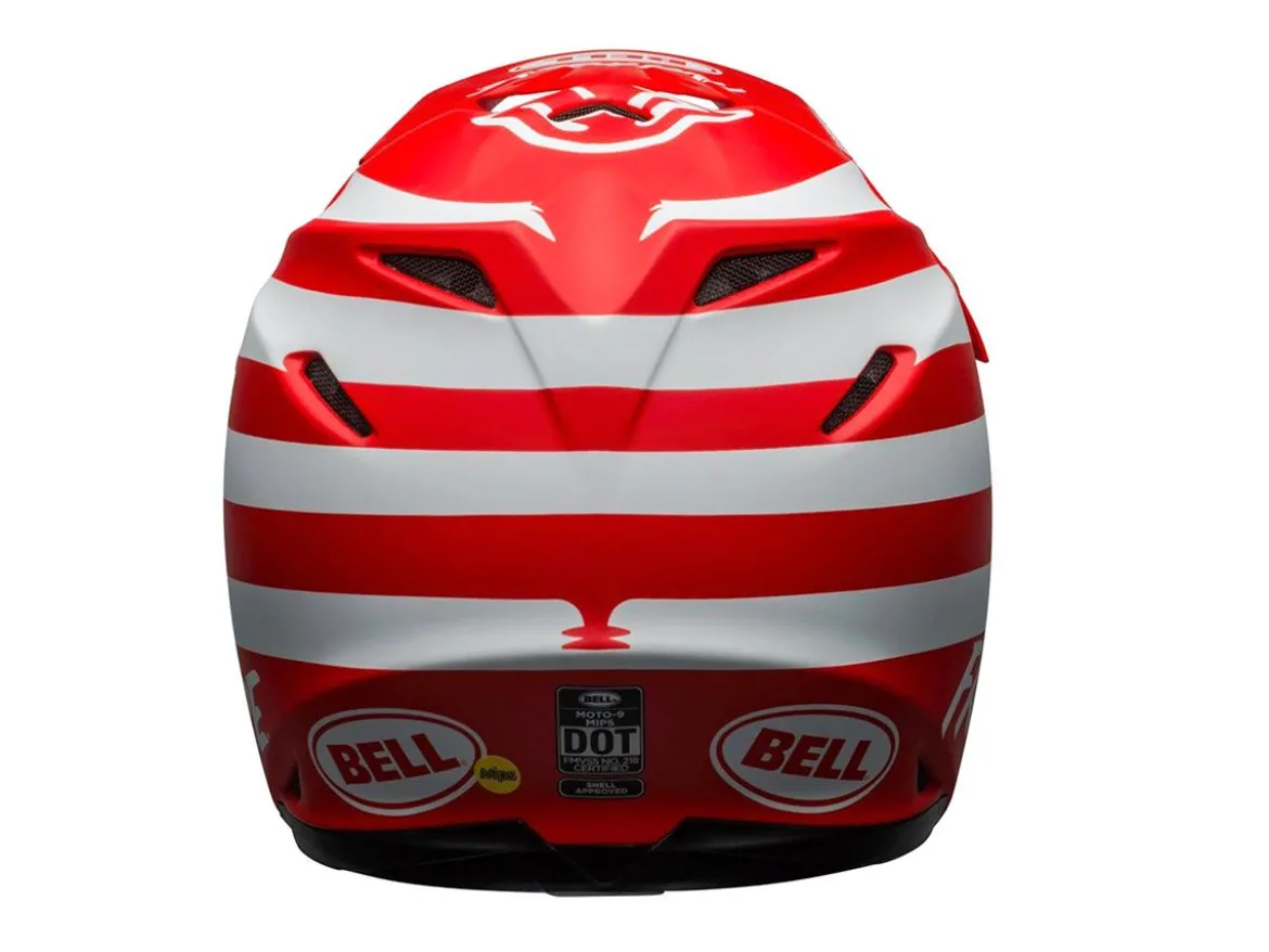 CASCO OFF ROAD BELL MOTO-9 MIPS FASTHOUSE SIGNIA ROSSO E BIANCO