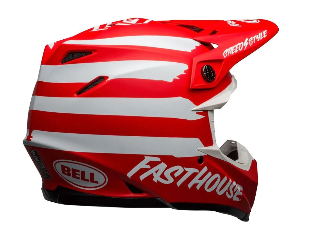 CASCO OFF ROAD BELL MOTO-9 MIPS FASTHOUSE SIGNIA ROSSO E BIANCO