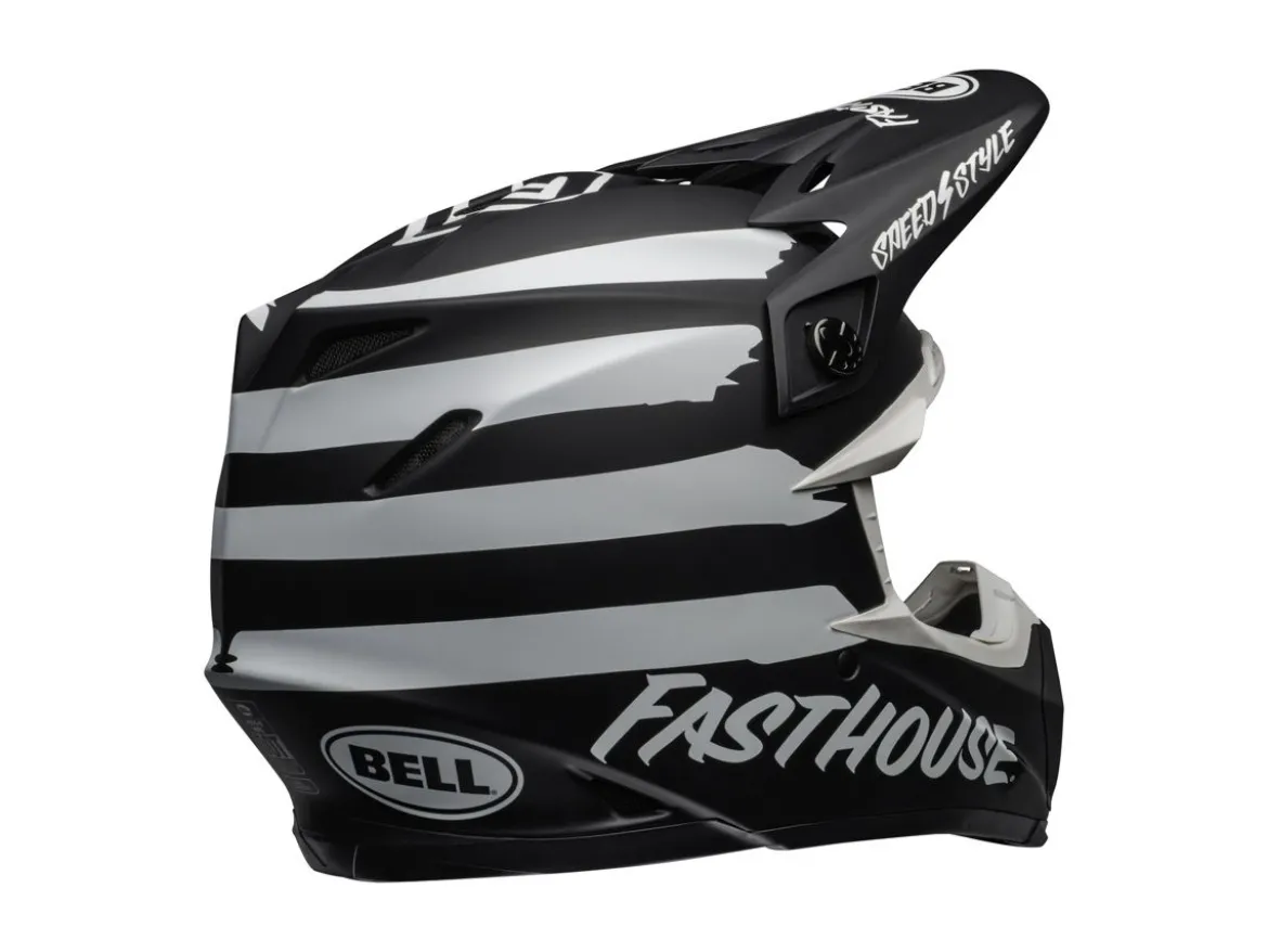 CASCO OFF ROAD BELL MOTO-9 MIPS FASTHOUSE SIGNA NERO BIANCO OPACO
