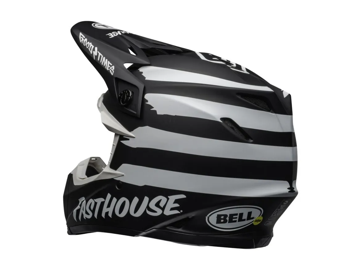 CASCO OFF ROAD BELL MOTO-9 MIPS FASTHOUSE SIGNA NERO BIANCO OPACO