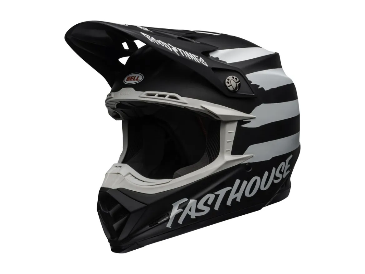 CASCO OFF ROAD BELL MOTO-9 MIPS FASTHOUSE SIGNA NERO BIANCO OPACO
