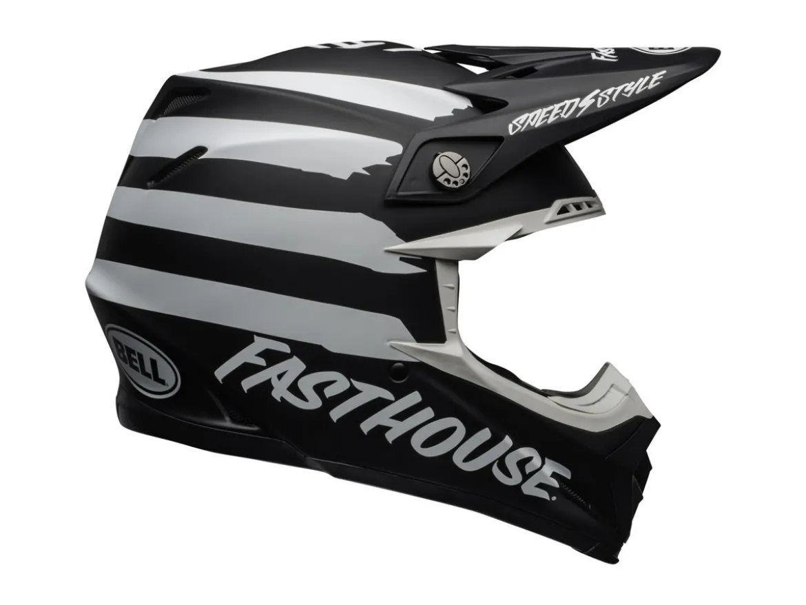 CASCO OFF ROAD BELL MOTO-9 MIPS FASTHOUSE SIGNA NERO BIANCO OPACO