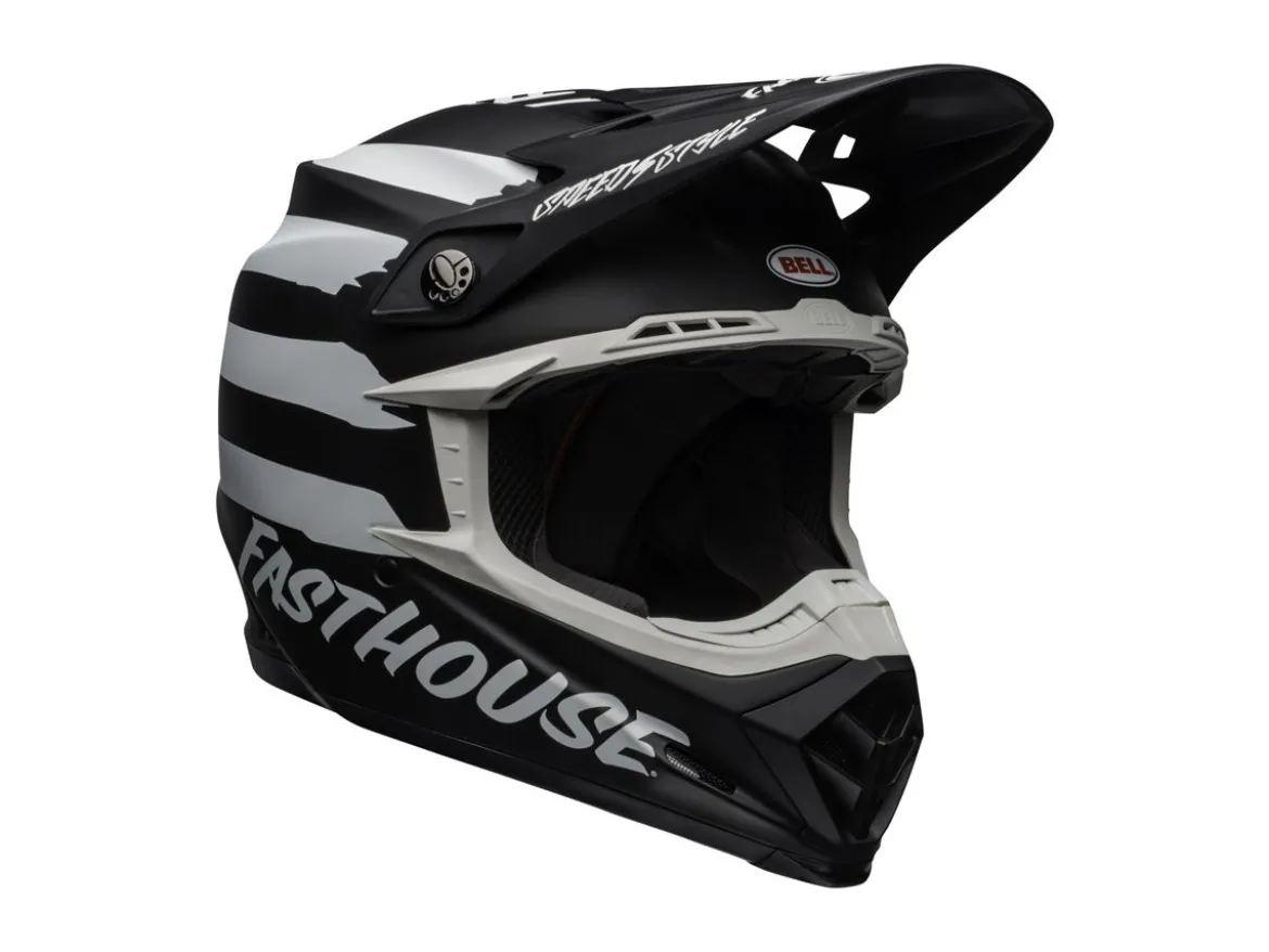 CASCO OFF ROAD BELL MOTO-9 MIPS FASTHOUSE SIGNA NERO BIANCO OPACO