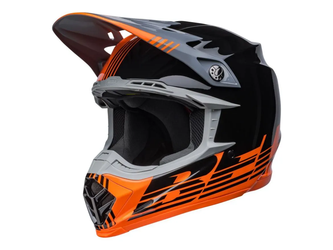 CASCO OFF ROAD BELL MOTO-9 MIPS LOUVER NERO E ARANCIONE