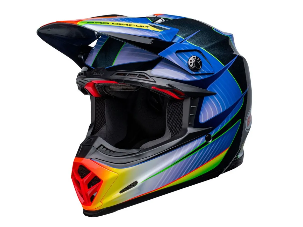 CASCO OFF ROAD BELL MOTO-9S FLEX PC23 ARGENTO METALIZZATO E BLU