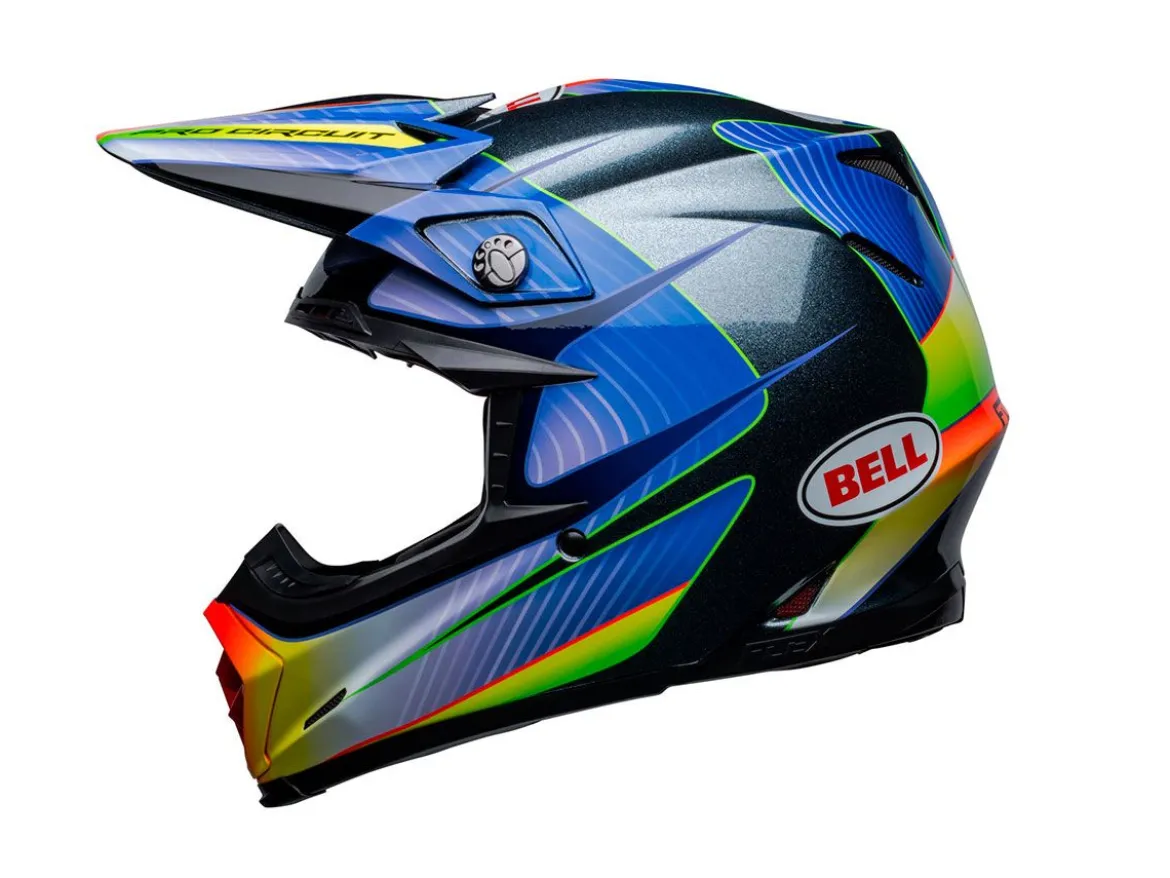 CASCO OFF ROAD BELL MOTO-9S FLEX PC23 ARGENTO METALIZZATO E BLU