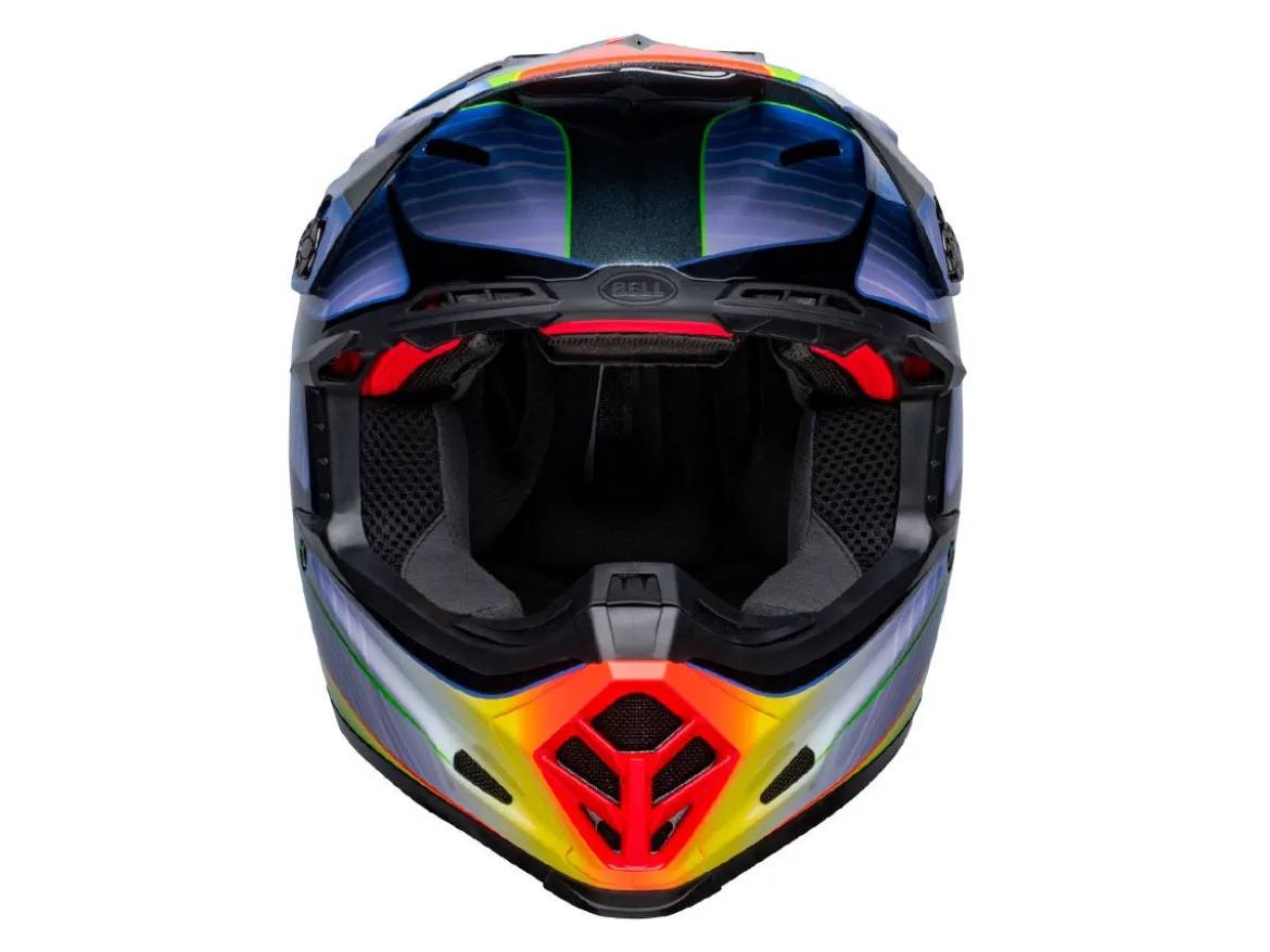CASCO OFF ROAD BELL MOTO-9S FLEX PC23 ARGENTO METALIZZATO E BLU