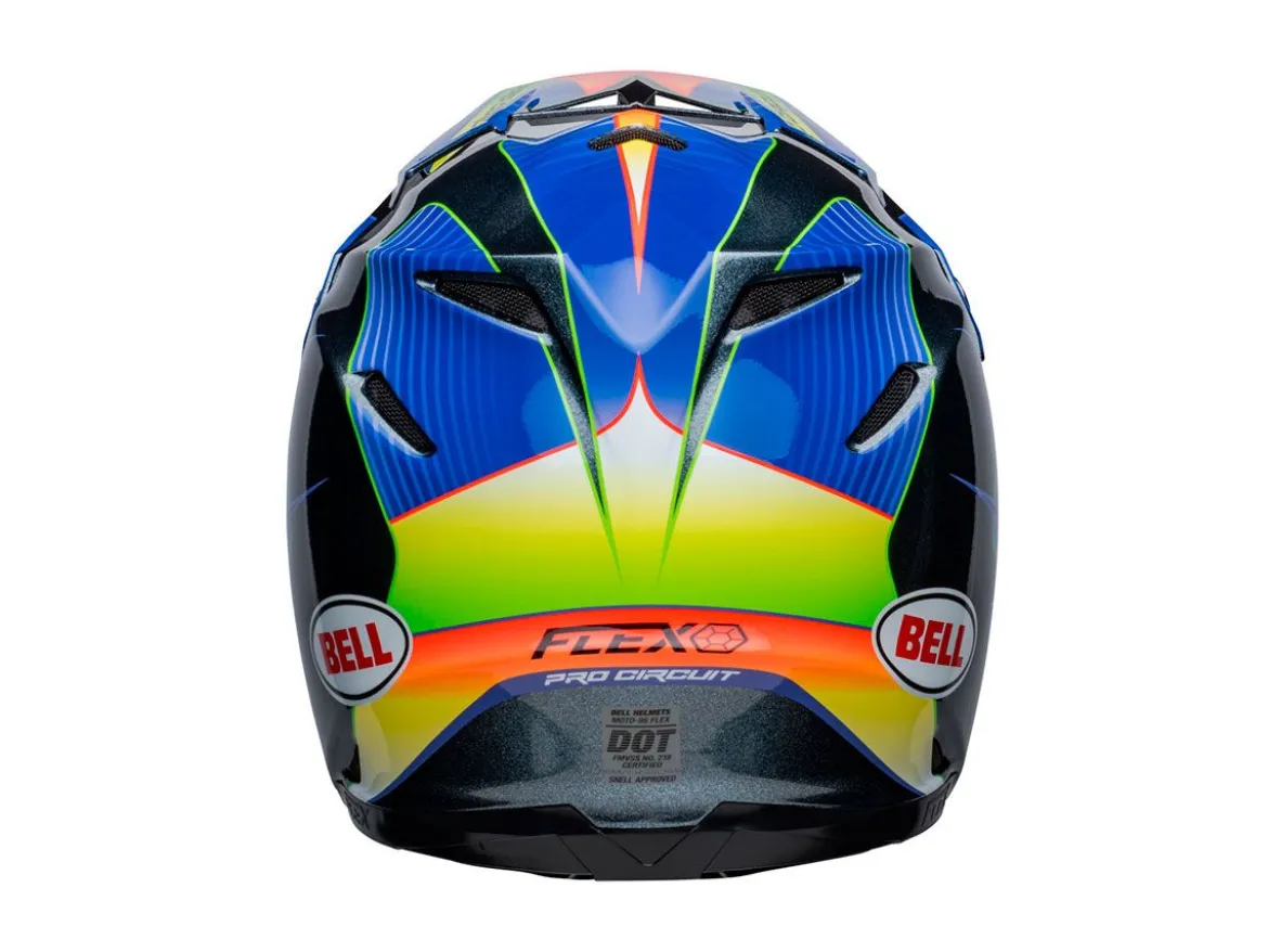 CASCO OFF ROAD BELL MOTO-9S FLEX PC23 ARGENTO METALIZZATO E BLU