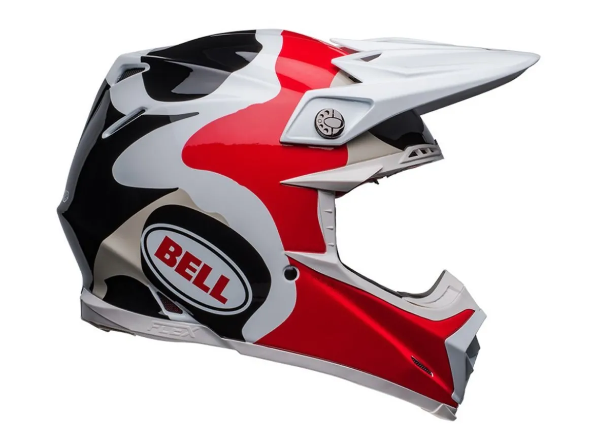 CASCO OFF ROAD BELL MOTO-9S FLEX HELLO COUSTEAU REEF BIANCO/ROSSO OPACO