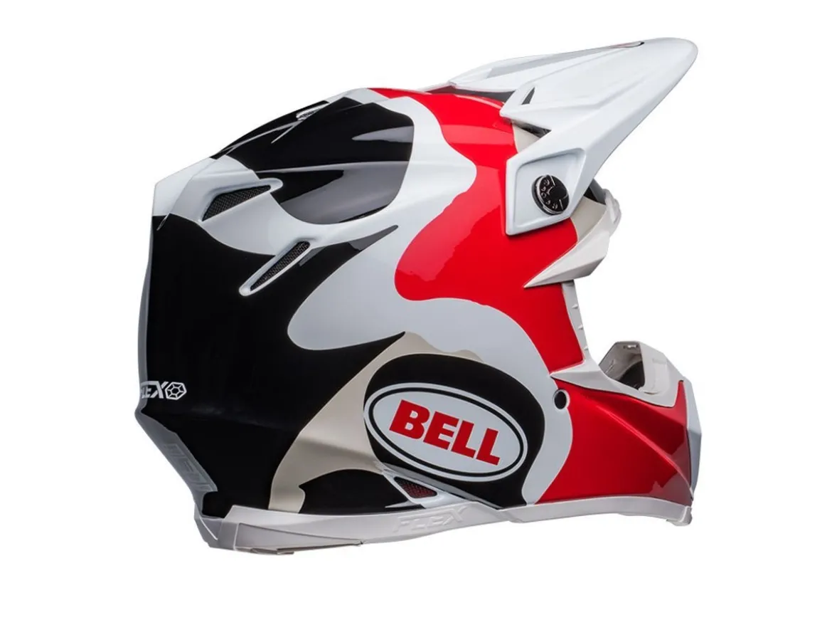 CASCO OFF ROAD BELL MOTO-9S FLEX HELLO COUSTEAU REEF BIANCO/ROSSO OPACO