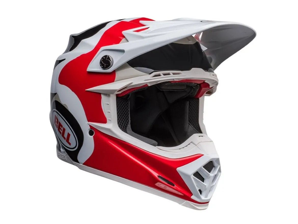 CASCO OFF ROAD BELL MOTO-9S FLEX HELLO COUSTEAU REEF BIANCO/ROSSO OPACO