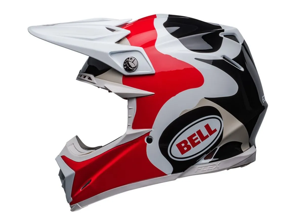 CASCO OFF ROAD BELL MOTO-9S FLEX HELLO COUSTEAU REEF BIANCO/ROSSO OPACO