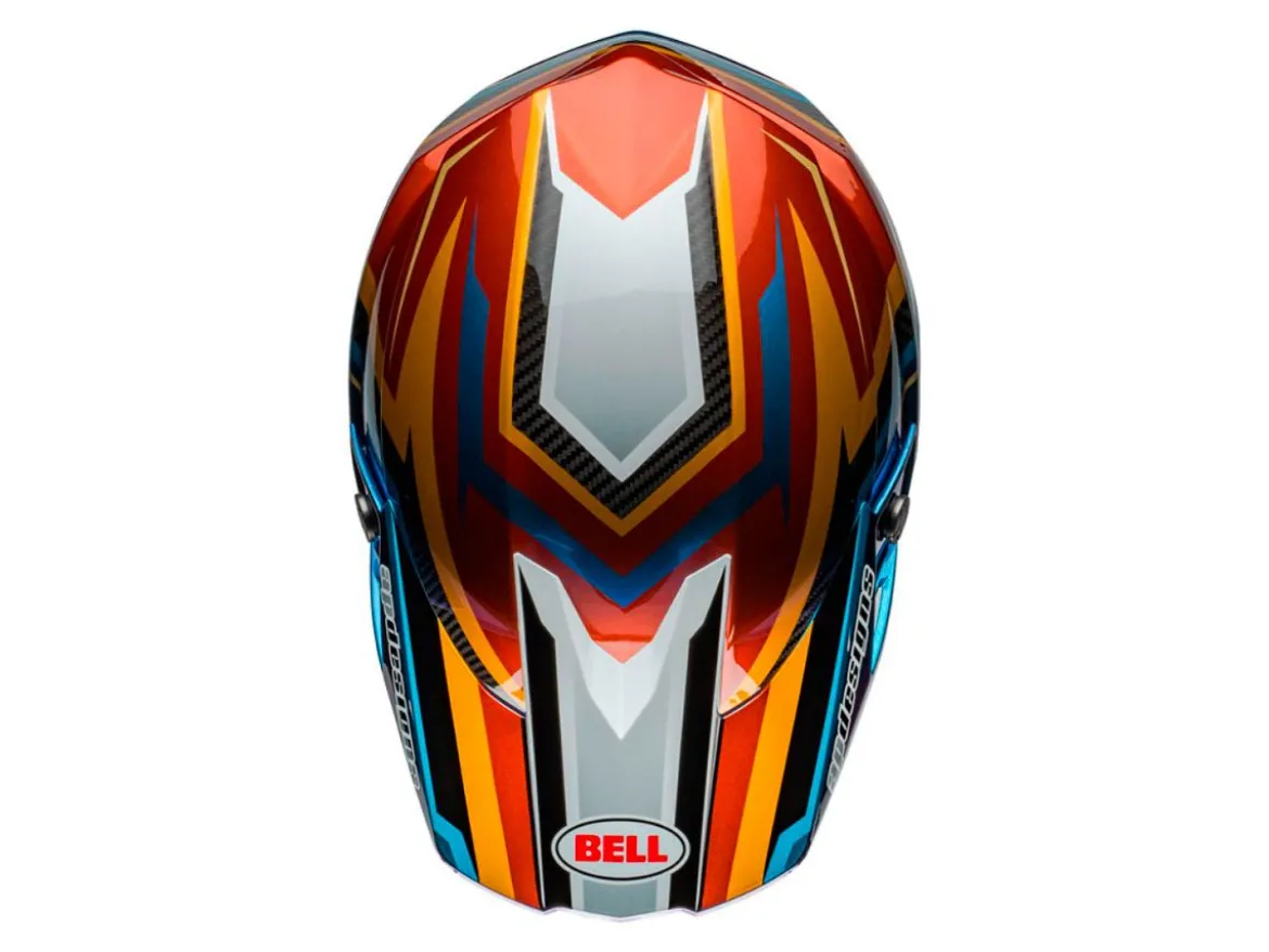 CASCO OFF ROAD BELL MOTO-10 SPHERICAL 2024 TOMAC BIANCO / ORO ECE 06